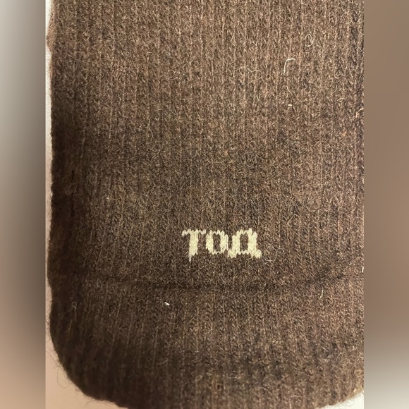 Yak wool blend thermal leg warmers over the knee dark brown - Picture 4 of 6